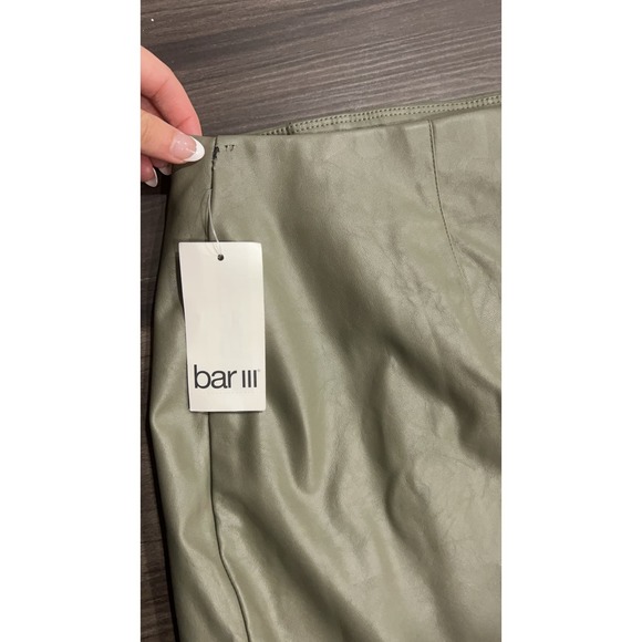 Bar III Green Faux Leather Skirt - Picture 5 of 6